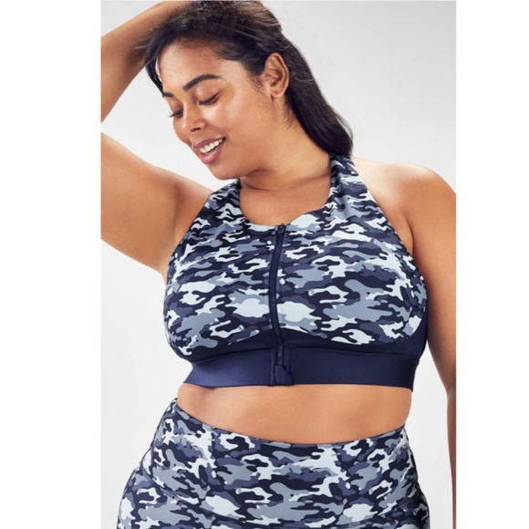 Fabletics Blue Camo Sports Bra - Picture 1 of 9